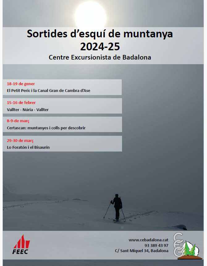 Programa Sortides Esquí Muntanya Hivern 24/25