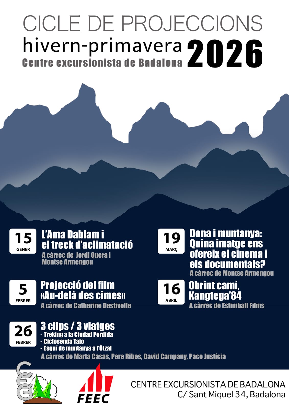 Programa del cicle de  projeccions del 2026