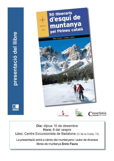 Presentació llibre  "50 itineraris d'esquí de muntanya pel Pirineu català"